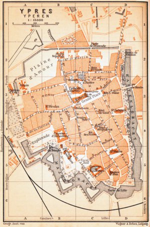 Waldin Ypres town plan, 1904 digital map