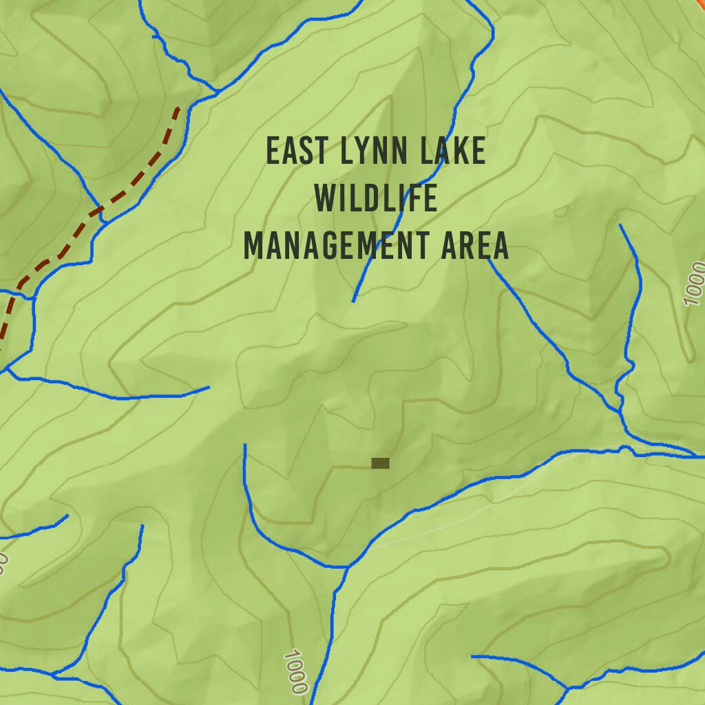 East Lynn Lake Fishing Guide (Large) Map by WV Division of Natural