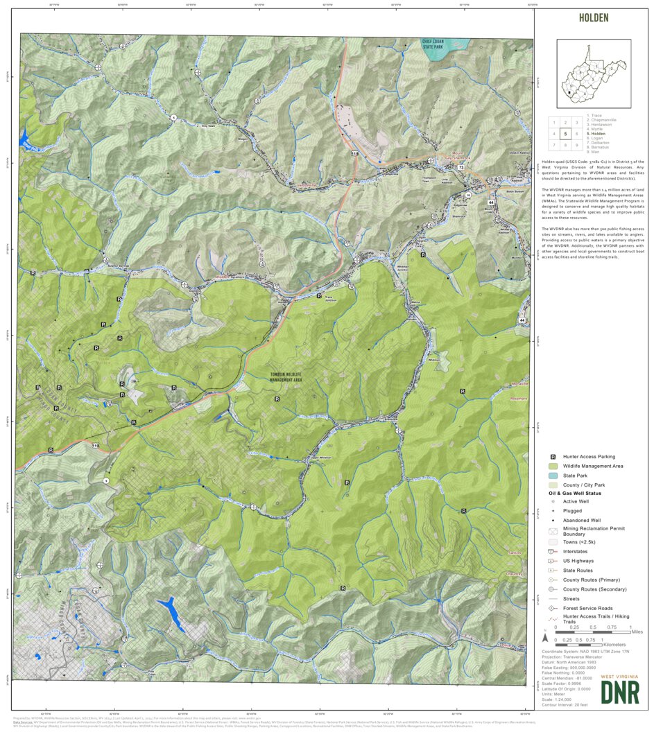 Holden Quad Topo WVDNR Map by WV Division of Natural Resources