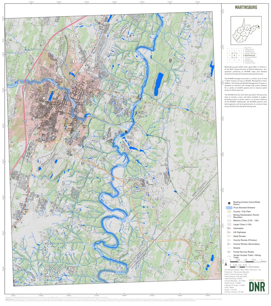 Martinsburg Quad Topo WVDNR Map by WV Division of Natural Resources