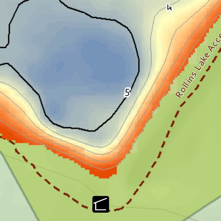 Rollins Lake Fishing Guide Map by WV Division of Natural Resources