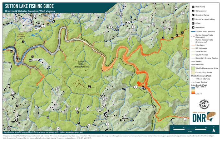 Sutton Lake Fishing Guide Map