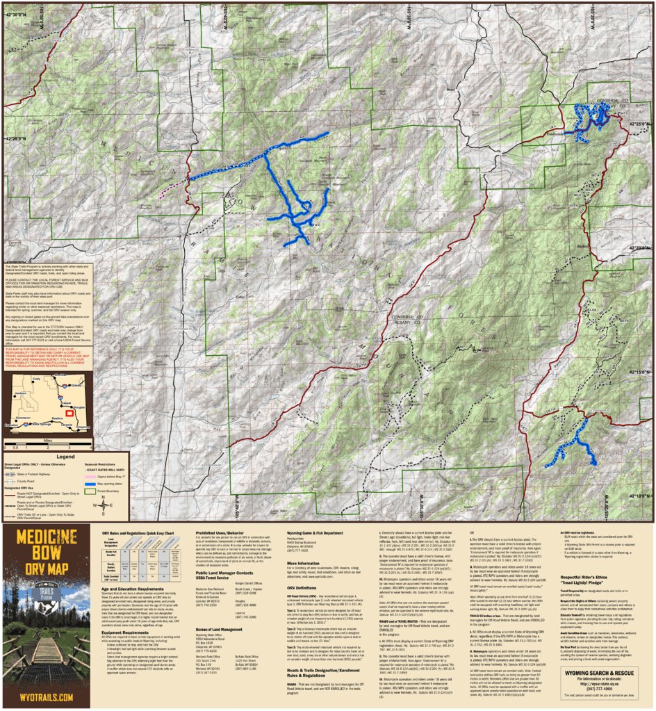 Laramie Range Map By Wyoming State Parks Avenza Maps 1103