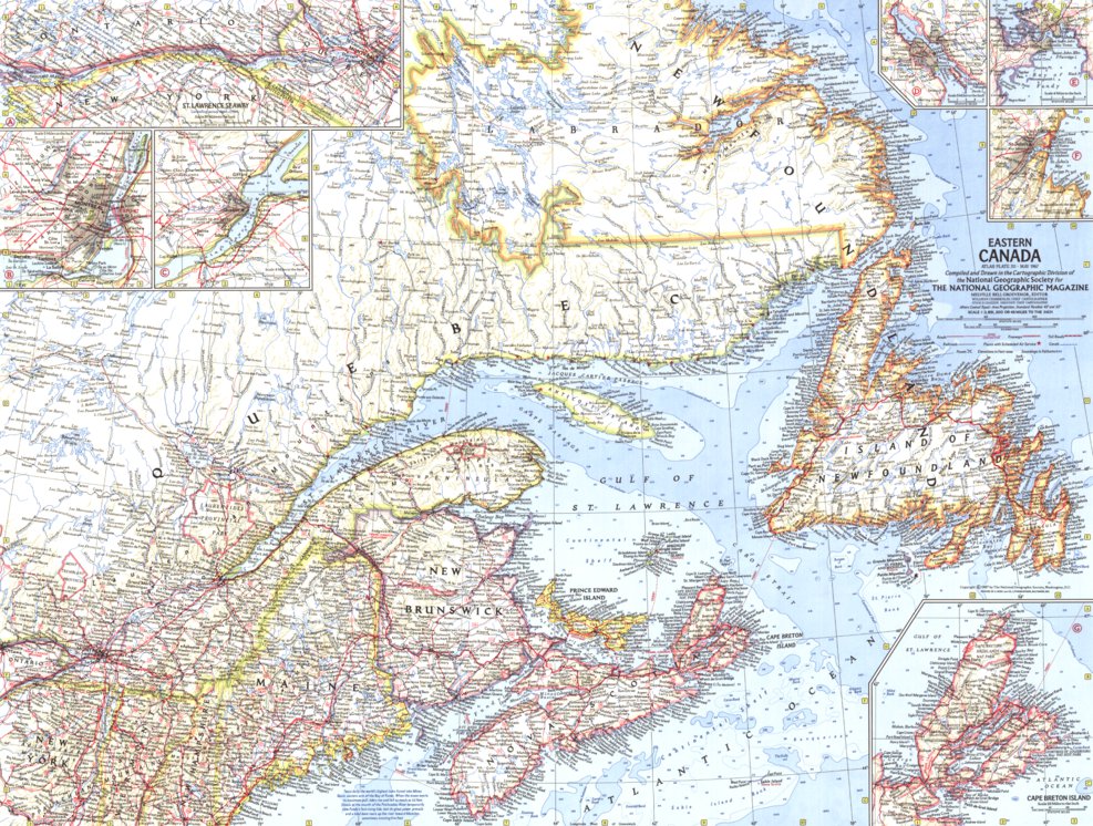 Eastern Canada 1967 Map by National Geographic | Avenza Maps
