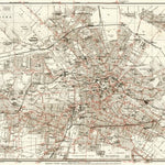 Berlin City Map With Tramway and S-Bahn Network, 1902