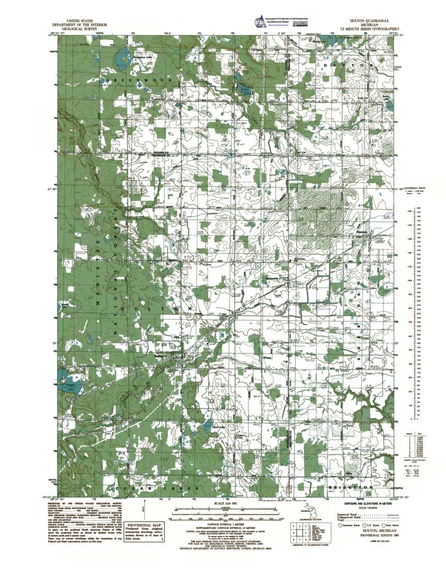 MIHolton Authoritative US Topos 1985 Map by Western Michigan University Avenza Maps