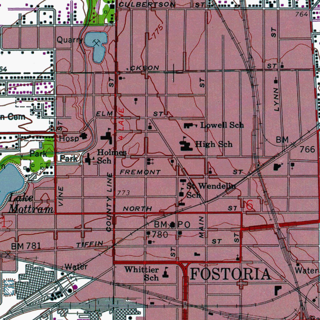 OHFostoria Authoritative US Topos 1960 Map by Western Michigan University Avenza Maps