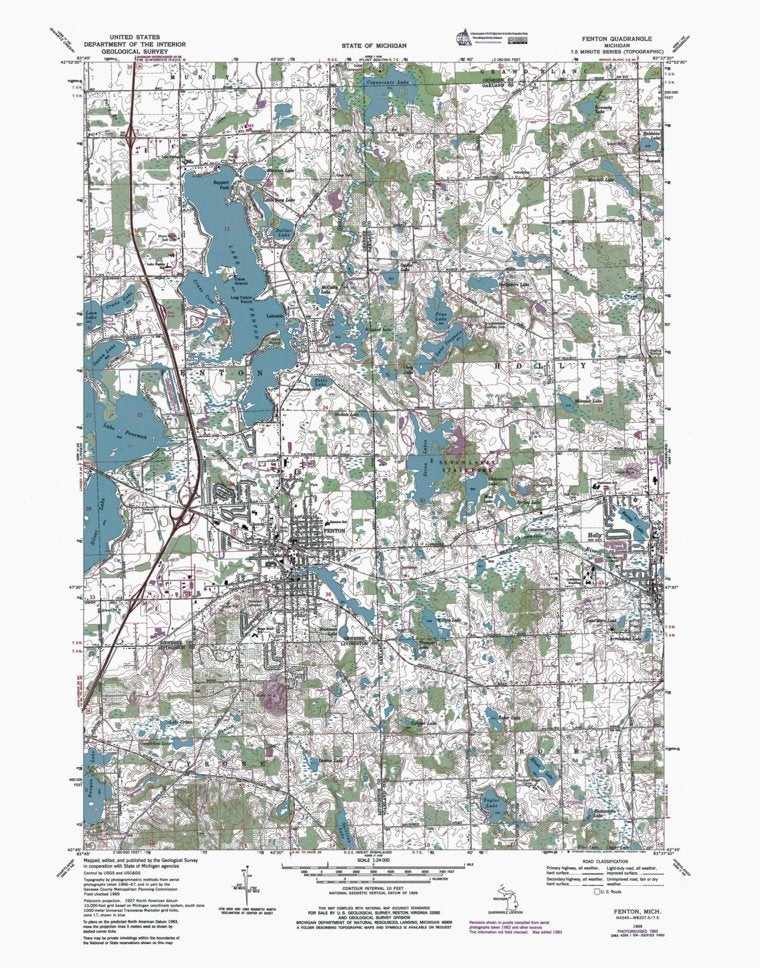 MI-Fenton: Authoritative US Topos 1969 Map by Western Michigan ...