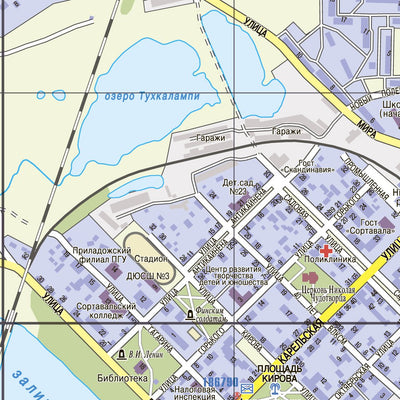 Сортавала, план города. Sortavalan kartta. Sortavala City Map