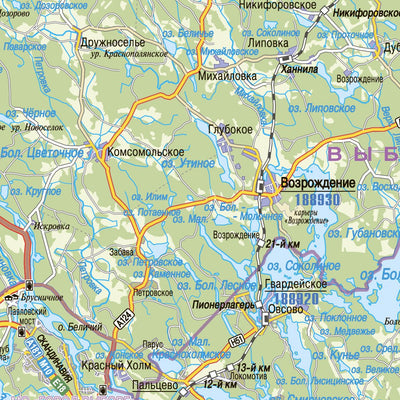 Каменногорск, план города. Kamennogorskin (Antrean) kaupungin kartta. Kamennogorsk Town Map