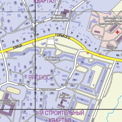 Питкяранта, план города. Pitkärannan kaupungin kartta. Pitkäranta City Map