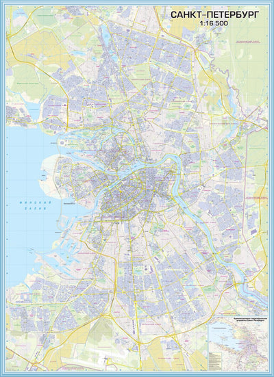 Санкт-Петербург, план города (2014). Saint Petersburg City Map