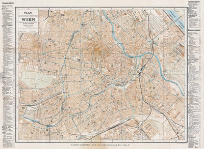 Wien (Vienna) City Map, about 1910