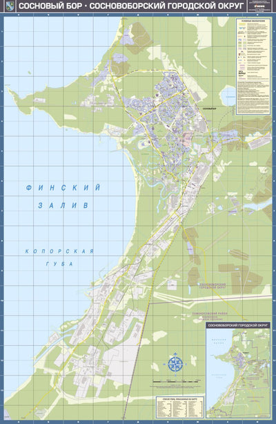 Сосновый Бор, план города. Sosnovy Bor City Map