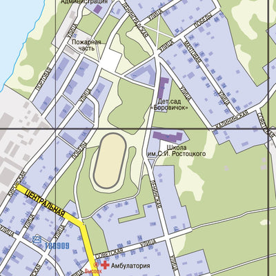 Высоцк, план города. Uuraan kaupungin kartta. Vysotsk (Fin. Uuras) Town Map