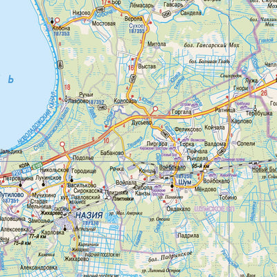 Ленинградская область, обзорная карта, 2014. Leningradskaya Oblast Map