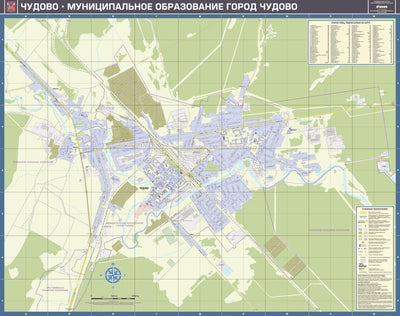 Чудово (Новгородская обасть), адресный план города. Chudovo (Novgorodskaya Oblast) Town Plan