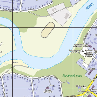 Холм (Новгородская обл.), адресный план. Kholm (Novgorodskaya Oblast) Town Plan