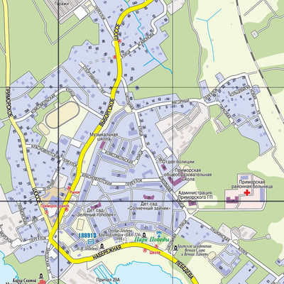 Приморск, план города. Koiviston kaupungin kartta. Primorsk (Fin. Koivisto) Town Plan