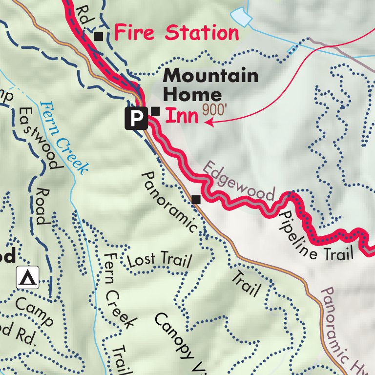 Mount Tamalpais Mountain Play Hikes Map by Golden Gate National