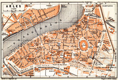 Arles city map, 1900