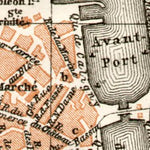 Cherbourg city map, 1909