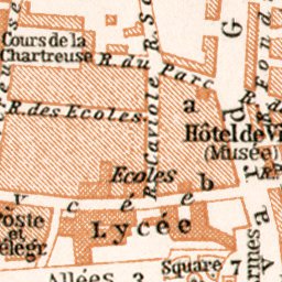 Cahors city map, 1902