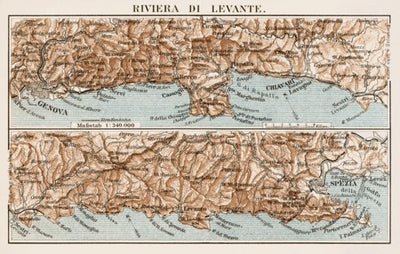 Map of the Riviera di Levante, 1913