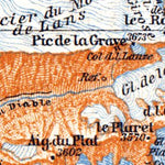 Romanche Valley and Vénéon Valley map, 1900