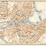 Geneva (Genf, Genève) city and surroundings map, 1913