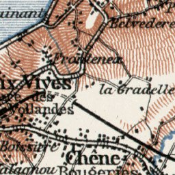 Geneva (Genf, Genève) and environs map, 1909