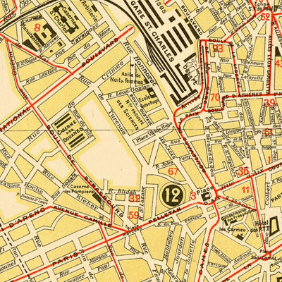 Marseille city map, 1924