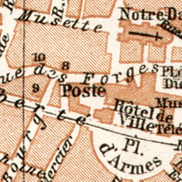 Dijon city map, 1909