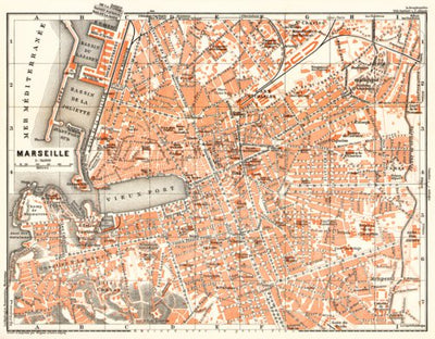 Marseille city map, 1913 (1:14,000 scale)