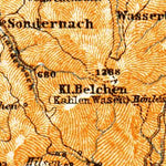 South Vosges. Mühlhausen (Mulhouse) - Colmar map, 1905