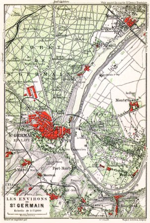 Saint-Germain-en-Laye and environs map, 1910