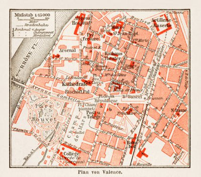 Valence city map, 1913 (1:15,000 scale)