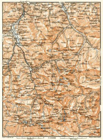 St. Sauveur, Barèges and Gavarnie map, 1902