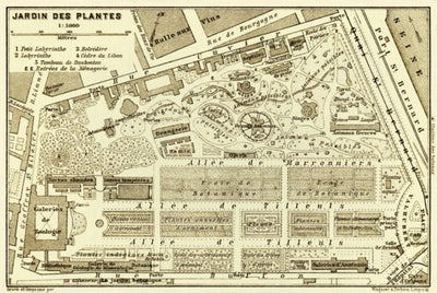 Jardin des Plantes - Botanical Garden map, 1903