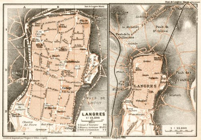 Langres city map, 1909
