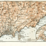Nice, Menton and environs map with map inset of Monaco and Monte Carlo, 1902
