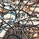 Paris farther environs (Banlieue de Paris) map, 1909
