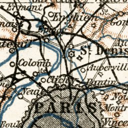 Paris region general map, 1913