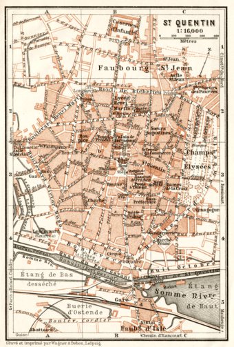 Saint-Quentin town plan, 1909