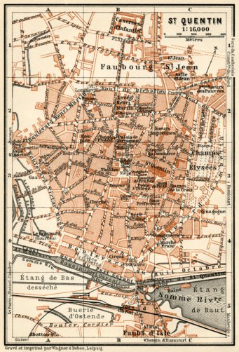 Saint-Quentin town plan, 1913