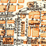 Nîmes city map, 1900