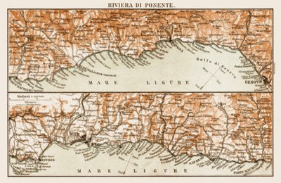 Map of the Riviera di Ponente, 1903