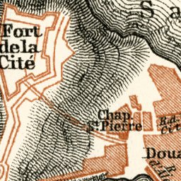 Saint Malo and Saint Servan towns plan, 1913