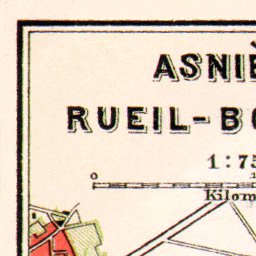 Asnières (Asnières-sur-Seine), Rueil (Rueil-Malmaison) and Bougival map, 1910