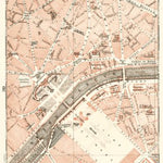Central Paris districts map: Champ de Mars, Trocadéro and Champs-Élysées, 1903